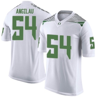 Junior Angilau Limited White Men's Oregon Ducks Football Jersey