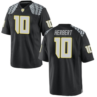 Justin Herbert Game Black Men's Oregon Ducks Football Jersey