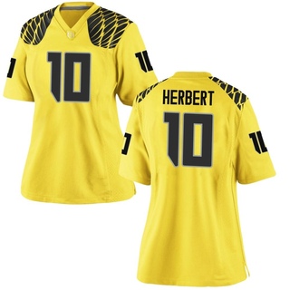 Justin Herbert Game Gold Women's Oregon Ducks Football Jersey