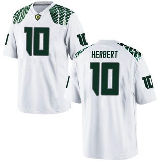 Justin Herbert Game White Men's Oregon Ducks Football Jersey