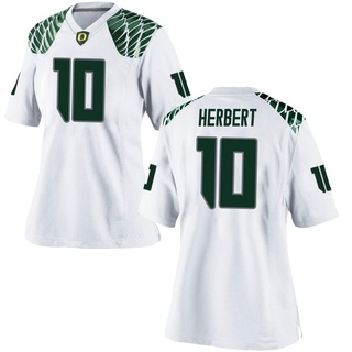 Justin Herbert Game White Women's Oregon Ducks Football Jersey