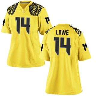 Justius Lowe Game Gold Women's Oregon Ducks Football Jersey