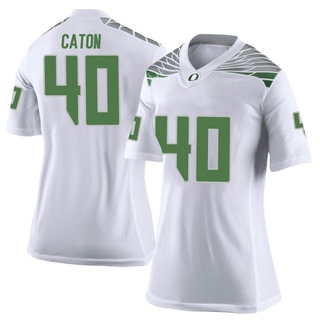 Kade Caton Limited White Women's Oregon Ducks Football Jersey