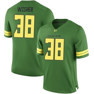 Kade Wisher Game Green Men's Oregon Ducks Football Jersey