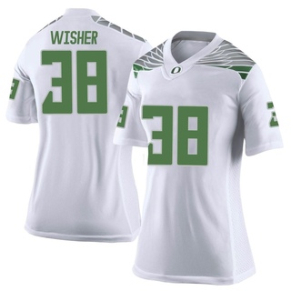 Kade Wisher Limited White Women's Oregon Ducks Football Jersey