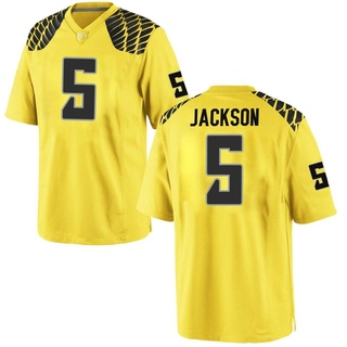 Khyree Jackson Game Gold Men's Oregon Ducks Football Jersey