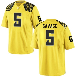 Kobe Savage Game Gold Men's Oregon Ducks Football Jersey