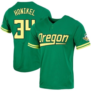 Luke Honikel Replica Green Men's Oregon Ducks Two-Button Baseball Jersey