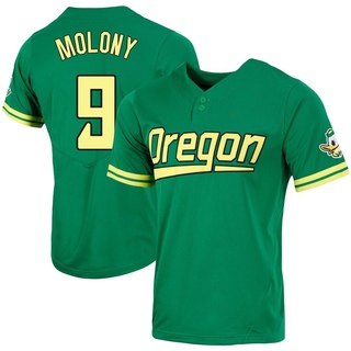 Maddox Molony Replica Green Men's Oregon Ducks Two-Button Baseball Jersey