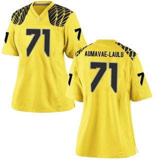 Malaesala Aumavae-Laulu Game Gold Women's Oregon Ducks Football Jersey