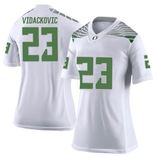 Marko Vidackovic Limited White Women's Oregon Ducks Football Jersey