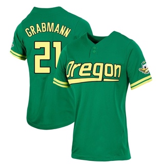 Matthew Grabmann Replica Green Women's Oregon Ducks Two-Button Baseball Jersey