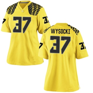 Max Wysocki Game Gold Women's Oregon Ducks Football Jersey