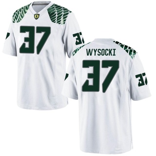 Max Wysocki Game White Youth Oregon Ducks Football Jersey