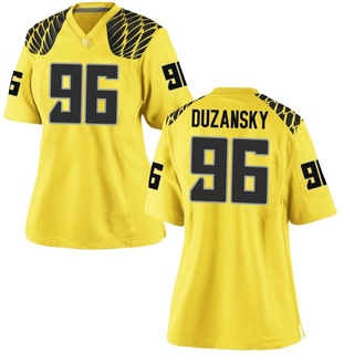 Nick Duzansky Game Gold Women's Oregon Ducks Football Jersey