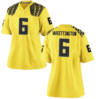 Noah Whittington Game Gold Women's Oregon Ducks Football Jersey