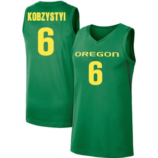 Oleksandr Kobzystyi Replica Green Youth Oregon Ducks Basketball Jersey