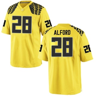 Preston Alford Game Gold Men's Oregon Ducks Football Jersey