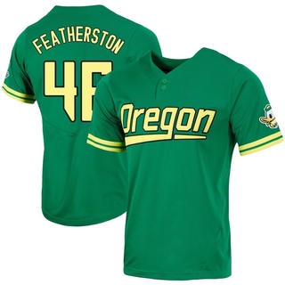 Ryan Featherston Replica Green Men's Oregon Ducks Two-Button Baseball Jersey