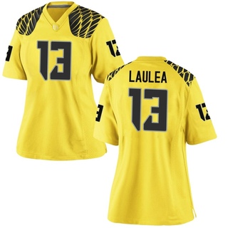 Sione Laulea Game Gold Women's Oregon Ducks Football Jersey