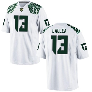 Sione Laulea Game White Men's Oregon Ducks Football Jersey