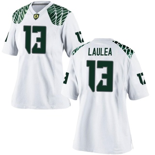 Sione Laulea Game White Women's Oregon Ducks Football Jersey