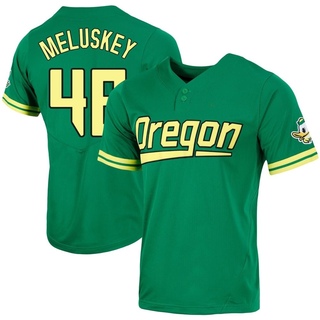 Thomas Meluskey Replica Green Men's Oregon Ducks Two-Button Baseball Jersey