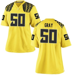 Tionne Gray Game Gold Women's Oregon Ducks Football Jersey