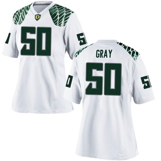 Tionne Gray Game White Women's Oregon Ducks Football Jersey