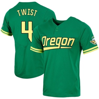 Toby Twist Replica Green Men's Oregon Ducks Two-Button Baseball Jersey