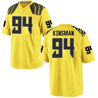 Tyler Kinsman Game Gold Men's Oregon Ducks Football Jersey