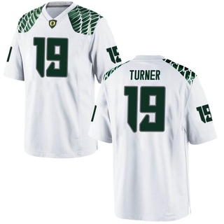 Tyler Turner Game White Men's Oregon Ducks Football Jersey