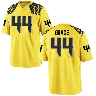 Zach Grace Game Gold Men's Oregon Ducks Football Jersey